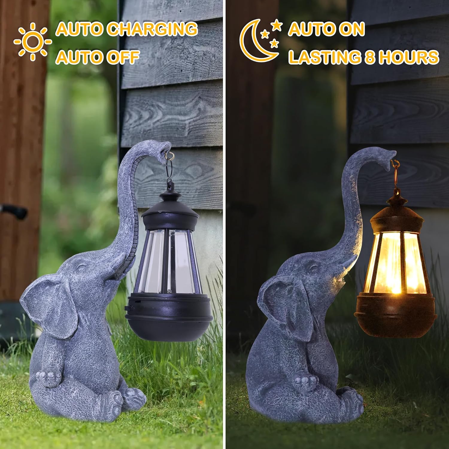 1PC Resin Elephant Garden Stat - Renewable Energy Solar review and price
