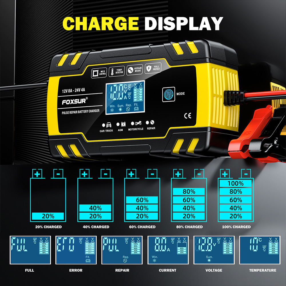 FOXSUR FBC122408D 12V 8A 24V 4 - Agm Deep Cycle Battery review and price