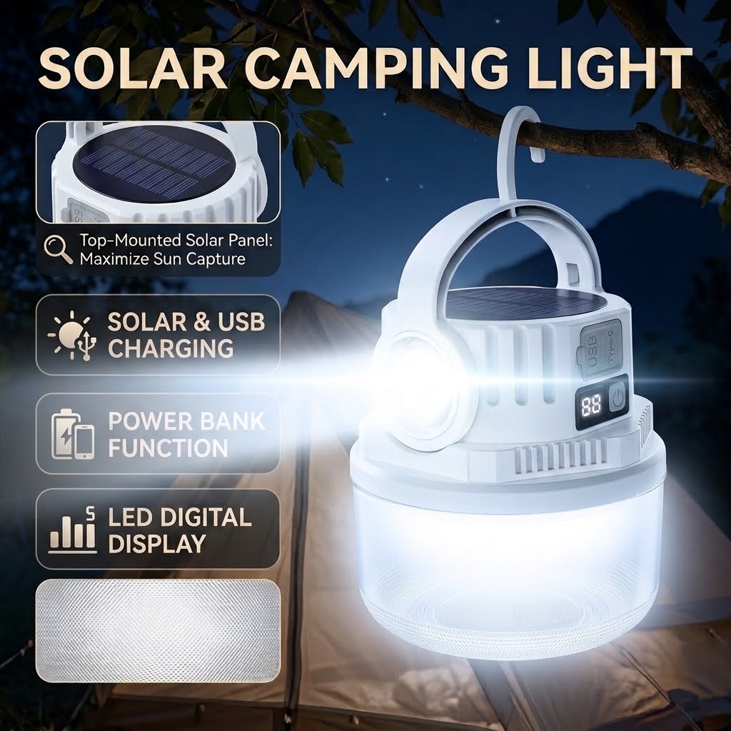 Solar Camping Light Dual Light - Renewable Energy Generation review and price